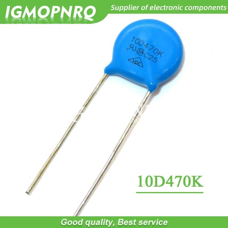 10 varistor de piezas 10D470K, 47V, piezorresistencia 10D470, IGMOPNRQ