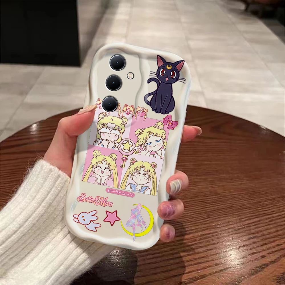 Funda de teléfono Moons Girl Sailor 3D Wave para Samsung Galaxy S24 S23 S21 S20 FE Plus Ultra 4G 5G, funda trasera de silicona suave - imagen 3