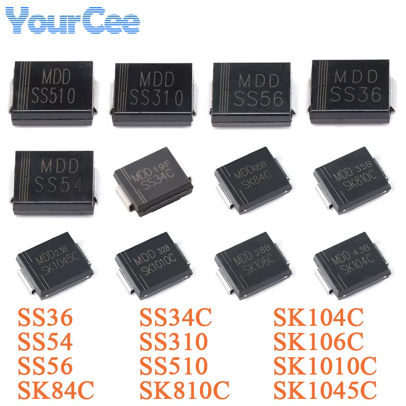 Diodos Schottky SMD DO-214AB SMC – Alta velocidad para rectificación