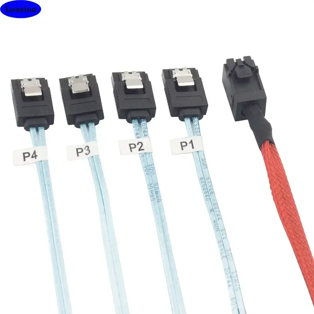 Cable de conexión de alta velocidad para servidor SATA MINI SAS HD SFF-8643 a 4 puertos - imagen 3