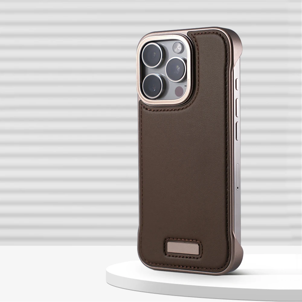 Funda de teléfono fina de cuero para Iphone 16 15 14 13 Pro Max, funda anticaída de lujo, carcasa de teléfono ligera sin marco para IPHON 15 16 Promax - imagen 2