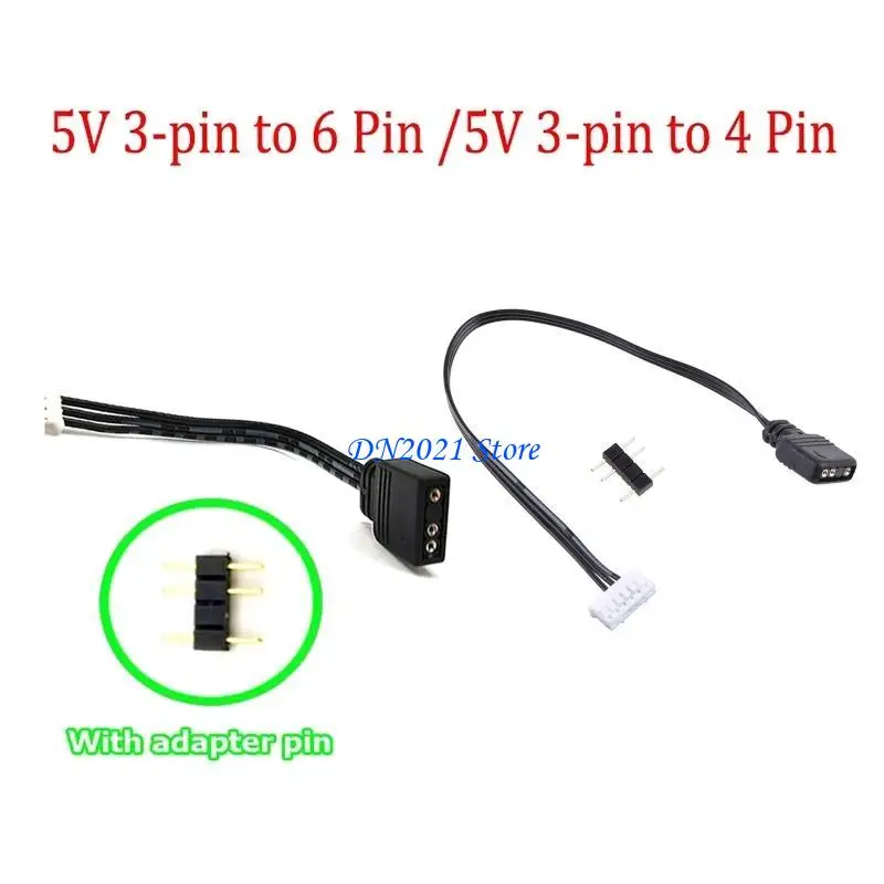 Cable adaptador ventilador F3ke Coolmoon 4pin/ 6pin a 5V argb 3pin convertidor cable 17 11 - imagen 4