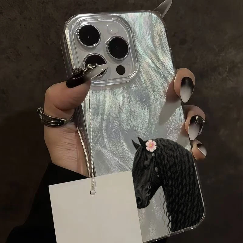 Funda con diseño de caballos galopantes y flores para Samsung Galaxy S25 Ultra, funda S24 FE S23 Plus S22 A16 A26 A36 A56 A55 A54 A53 - imagen 2