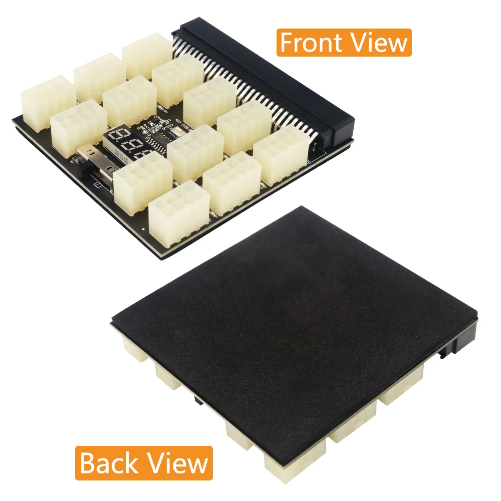 ATX 13x 6/8Pin fuente de alimentación Breakout Board Adaptador convertidor 12V con pantalla digital de voltaje y temperatura para Ethereum BTC - imagen 3