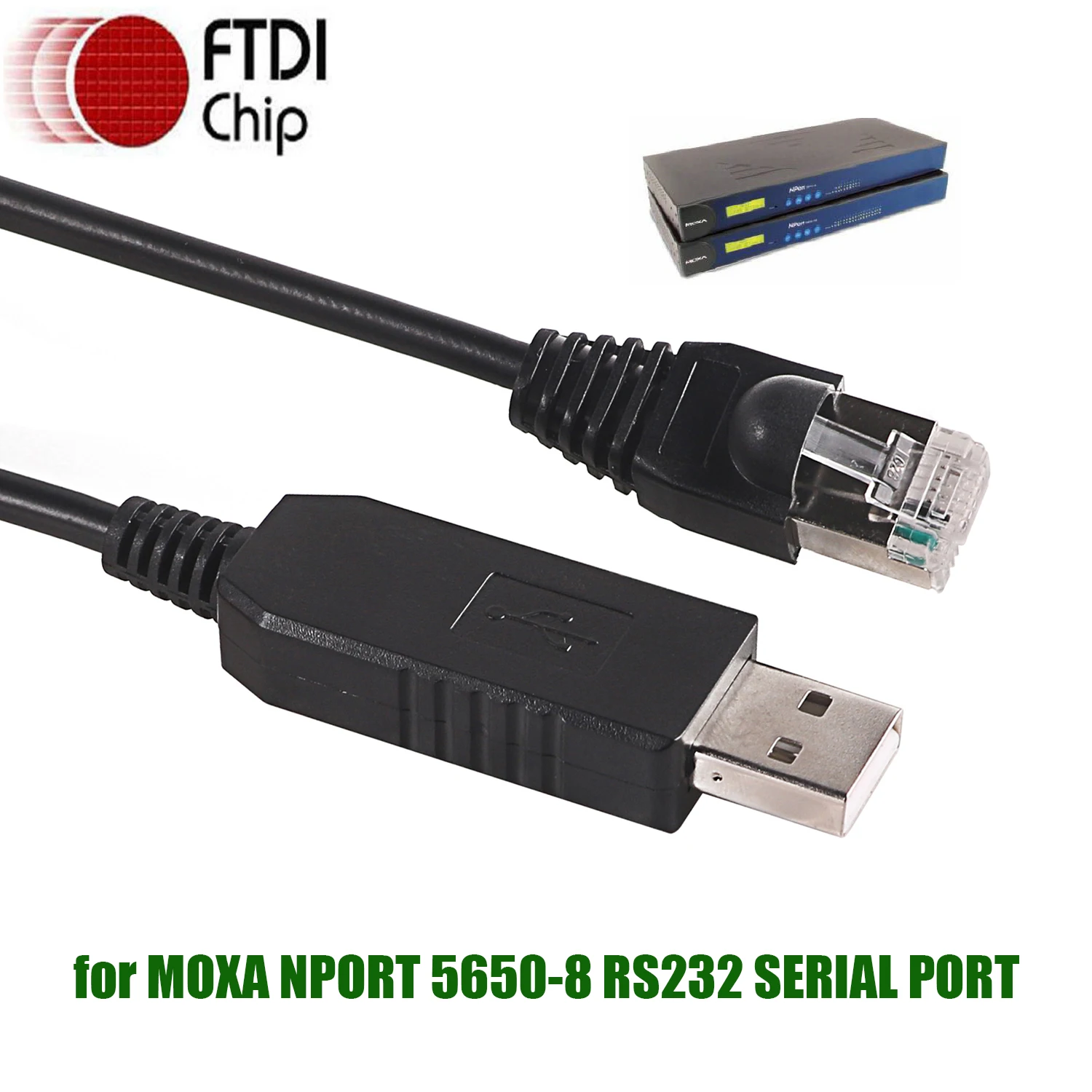 Cable serie USB RJ45 RS232 Puerto de interfaz de chip FT231xs para Moxa Nport 5650-8