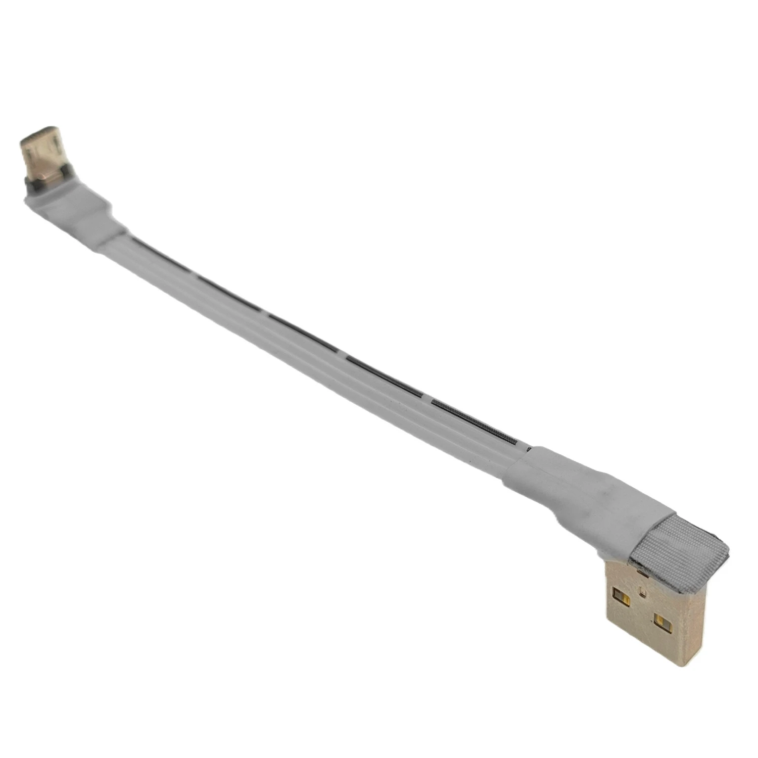 Blanco 5CM recto arriba abajo izquierda derecha en ángulo 90 grados USB Micro USB macho a USB macho Cable conector de carga de datos para tableta