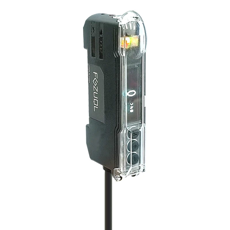 FX-R2N Sensor amplificador de fibra óptica interruptor fotoeléctrico óptico transparente NO NC ajustable alta sensibilidad 12-24VDC - imagen 4