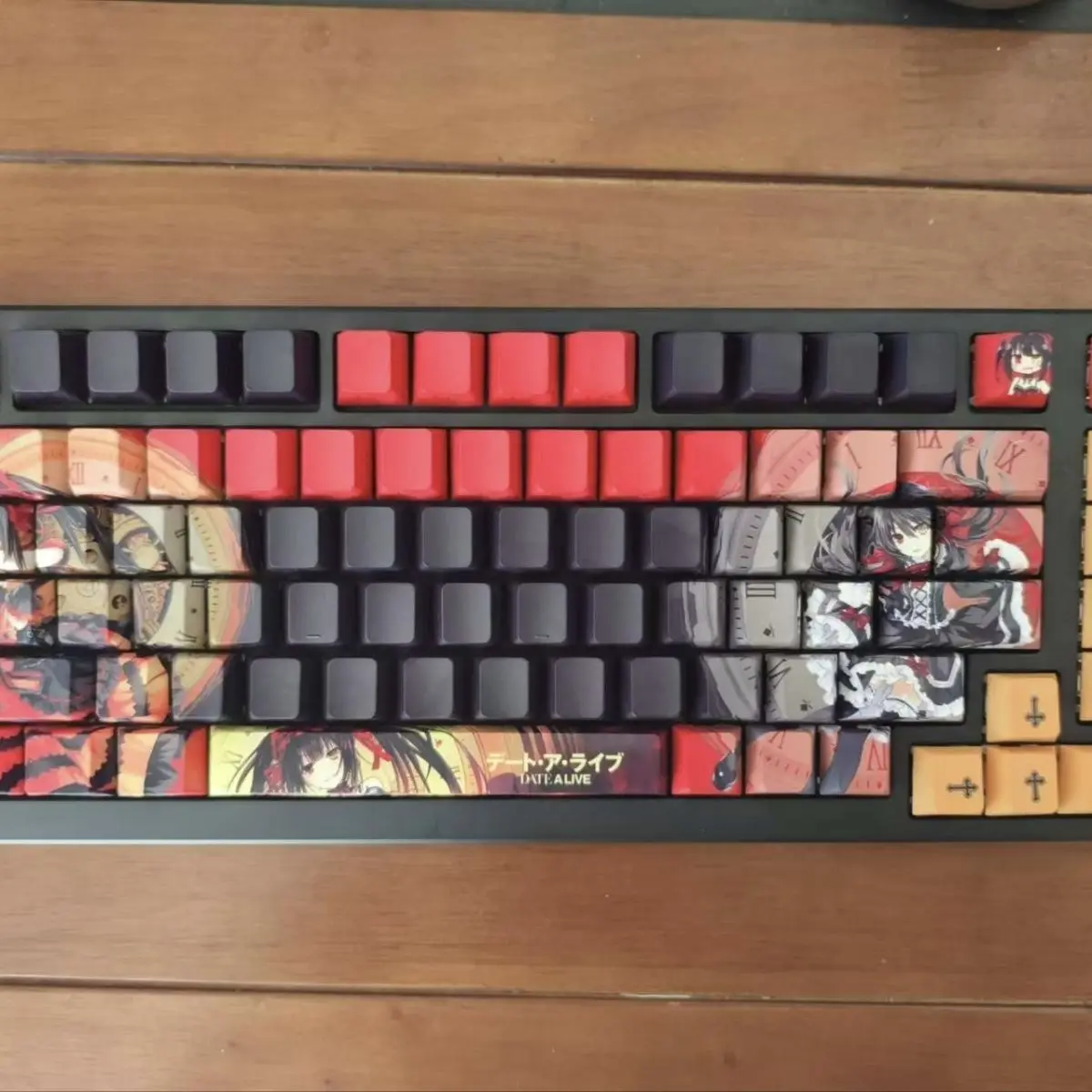 130 teclas Tokisaki Kurumi Anime Keycaps DATE A LIVE PBT Keycap Chreey Keycap translúcido Key Cap tinte-sub Teclado mecánico - imagen 2