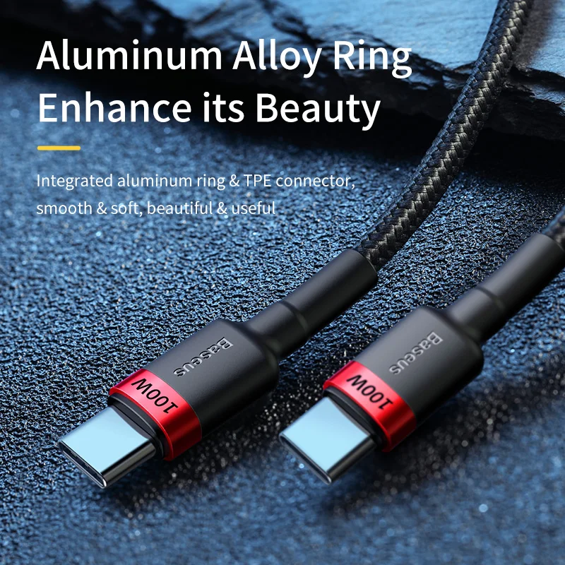 Baseus Cable USB-C 100W PD Carga Rápida – Compatibilidad Universal - imagen 2