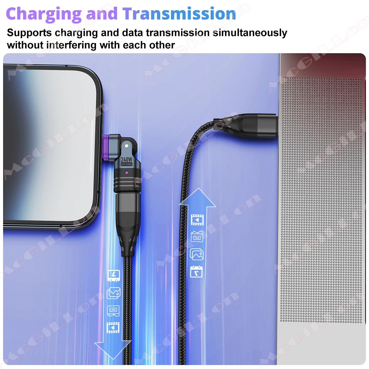 Adaptador USB C magnético PD de 240W, Cable de carga rápida USB-C a tipo C de 16 pines, convertidor hembra USB C para Samsung, iPhone, Xiaomi, Macbook - imagen 4