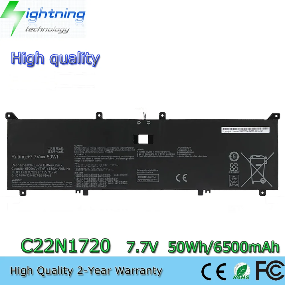 C22N1720 7,7 V 50Wh 6500mAh batería de portátil para Asus ZenBook S UX391FA UX391UA 0B200-02820000 C22PYJH