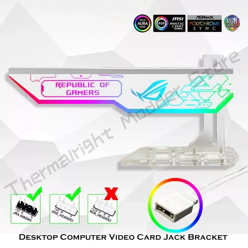 Soporte GPU 3090 4090 soporte para tarjeta gráfica instalación Vertical para ASUS MSI AORUS multimarcas Faith 5V ARGB SYNC negro/blanco - imagen 2