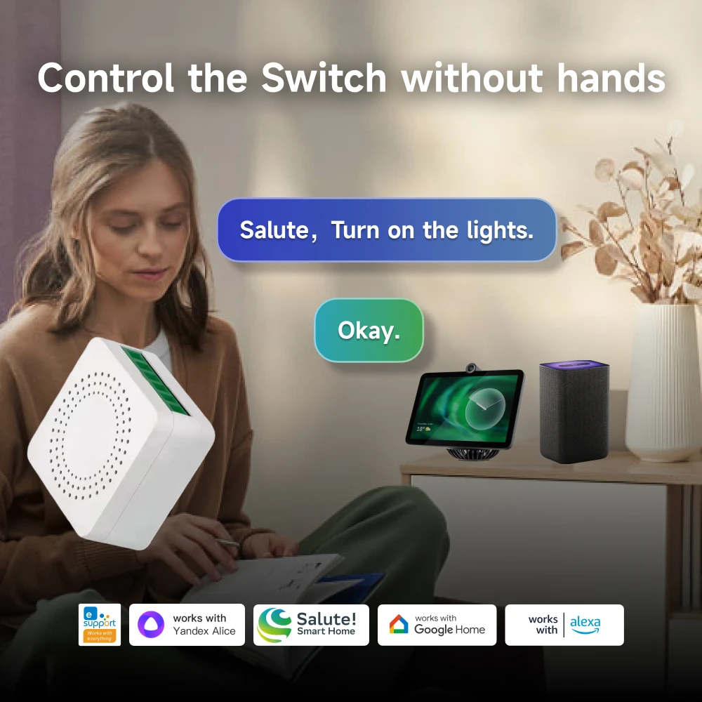 Mini interruptor inteligente ZigBee, eWeLink, relé de interruptor DIY para SmartThings, Alice, Alexa, asistente de Google Home, Zigbee2MQTT, 16A - imagen 3