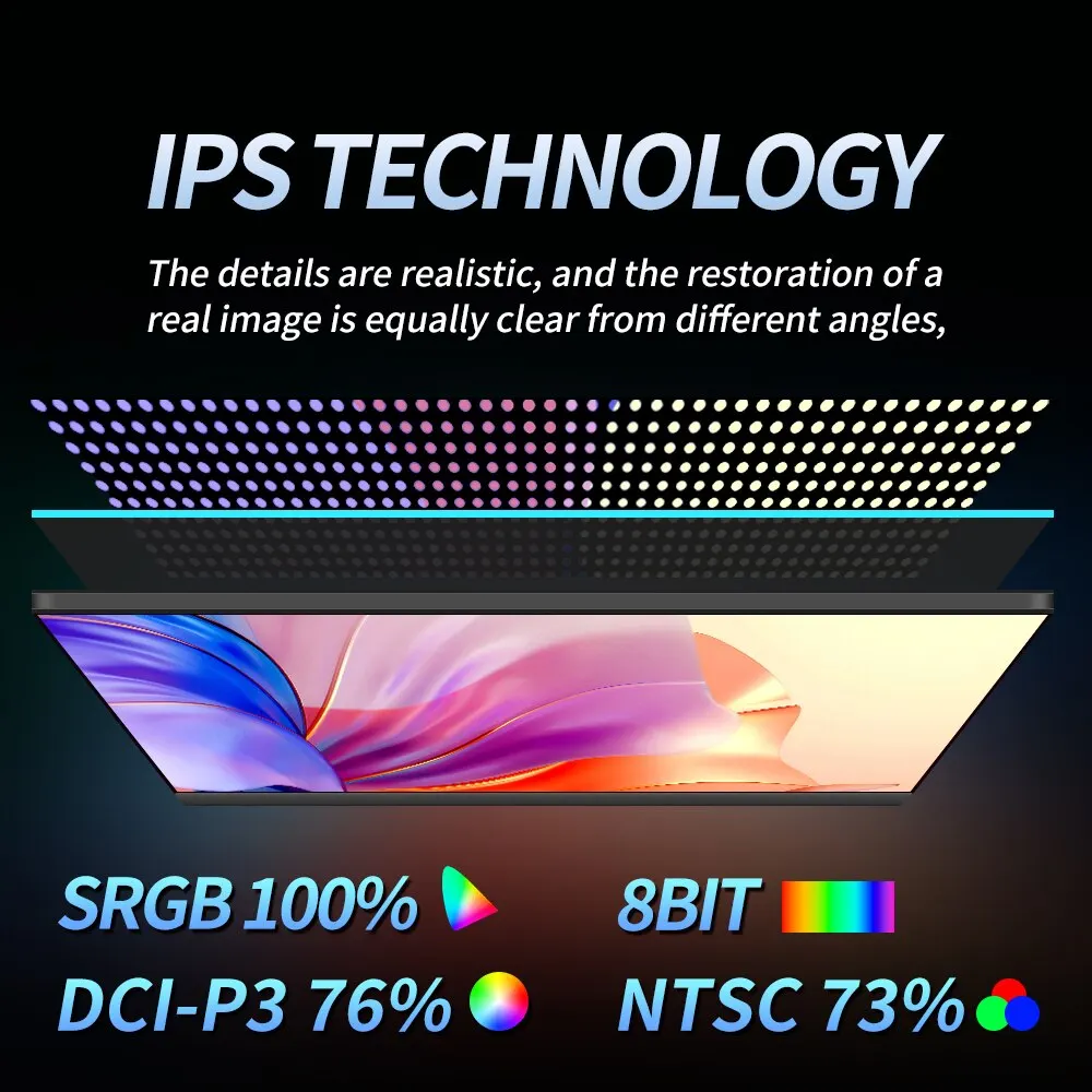 MUCAI-Monitor portátil 10,5 P de 1280 pulgadas, pantalla juego 16:10 IPS 60Hz, 100% SRGB, 420Cd/m ², PS4 Xbox para ordenador Mac/5 - imagen 3