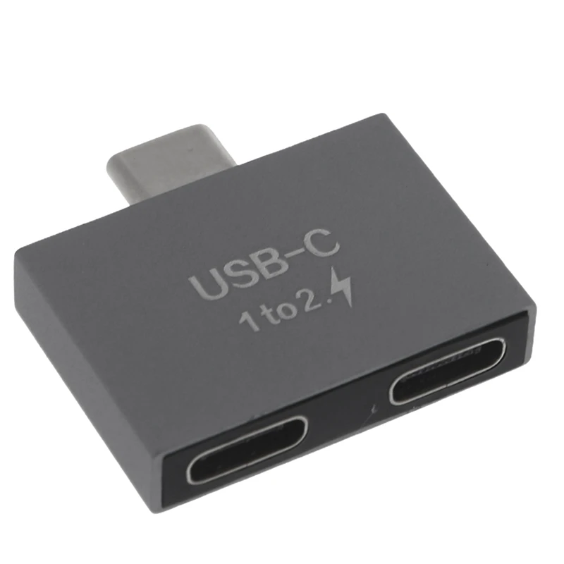 Adaptador convertidor divisor USB C macho a Dual USB C hembra, Conector de extensión para cargador USB C PD, PC y portátil