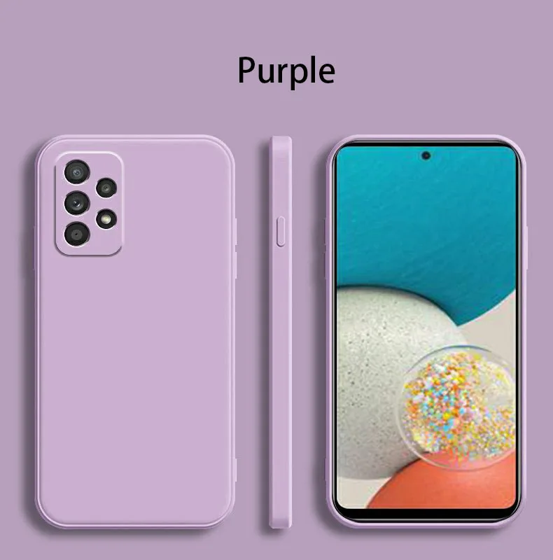 Funda de teléfono Original de lujo para Samsung Galaxy A32 A52 A52S A72 A13 A23 A33 A53 A73 4G 5G, funda trasera de silicona líquida mate - imagen 5