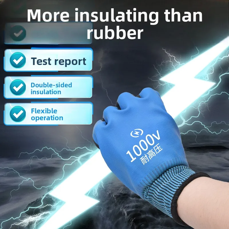 Guantes aislantes ultrafinos para electricista, resistentes a la tensión, 1000V, guantes aislantes de goma para pantalla táctil, industriales - imagen 2