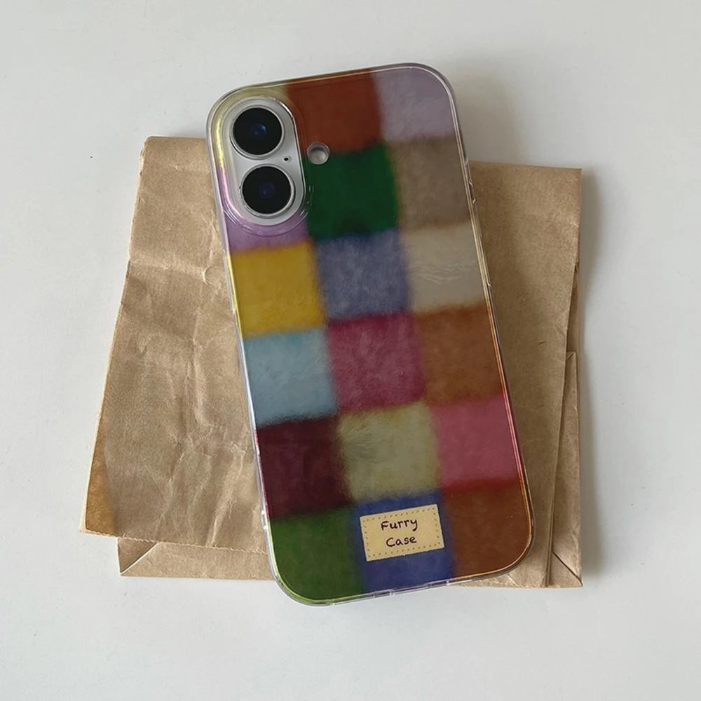 Funda de teléfono de lujo a cuadros de Color para vivo V30e V30 V29e V27 V29 V25 V21e V23e S16 S17 S15 Pro 4G 5G cubierta trasera con textura de plumas - imagen 3
