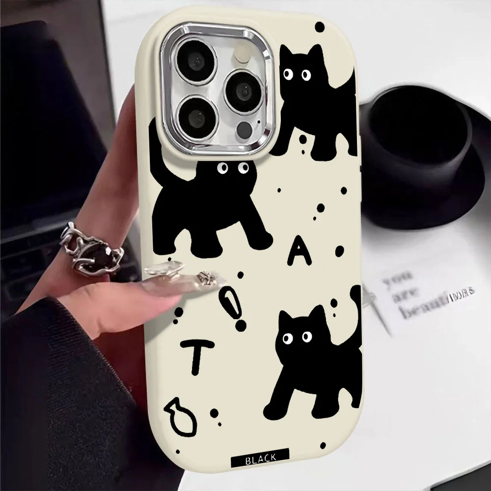 Funda con marco de lente de Metal de lujo para Samsung A55 5G A54 A53 A35 A33 A15 A14 A13 A12 A50 A52 A34 A32 funda de silicona suave con bonito perro gato - imagen 3