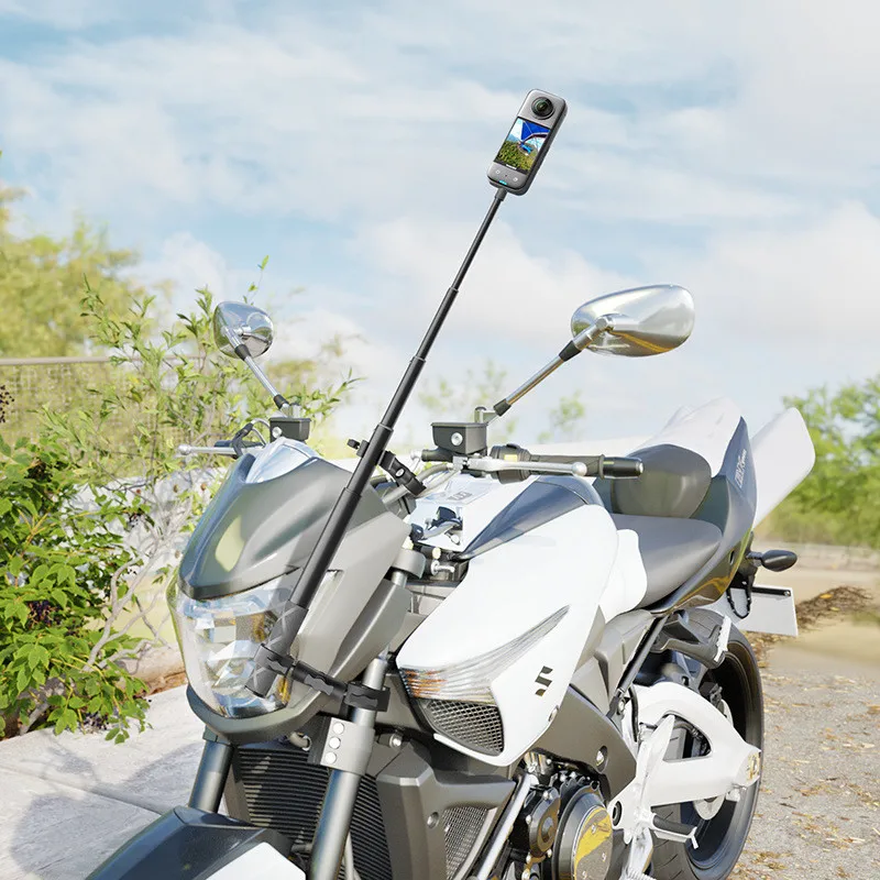 Soporte de doble Clip para bicicleta y motocicleta, palo de Selfie para Insta360, X4, X3, GoPro 13, 12, 11, 10, 9, 8, DJI - imagen 5