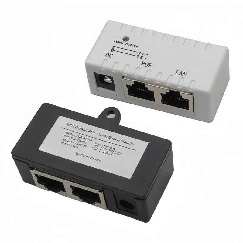 Divisor de potencia del inyector POE de 2,5 gbps 12V-48V/2A para accesorios del módulo adaptador POE de cámara IP - imagen 2