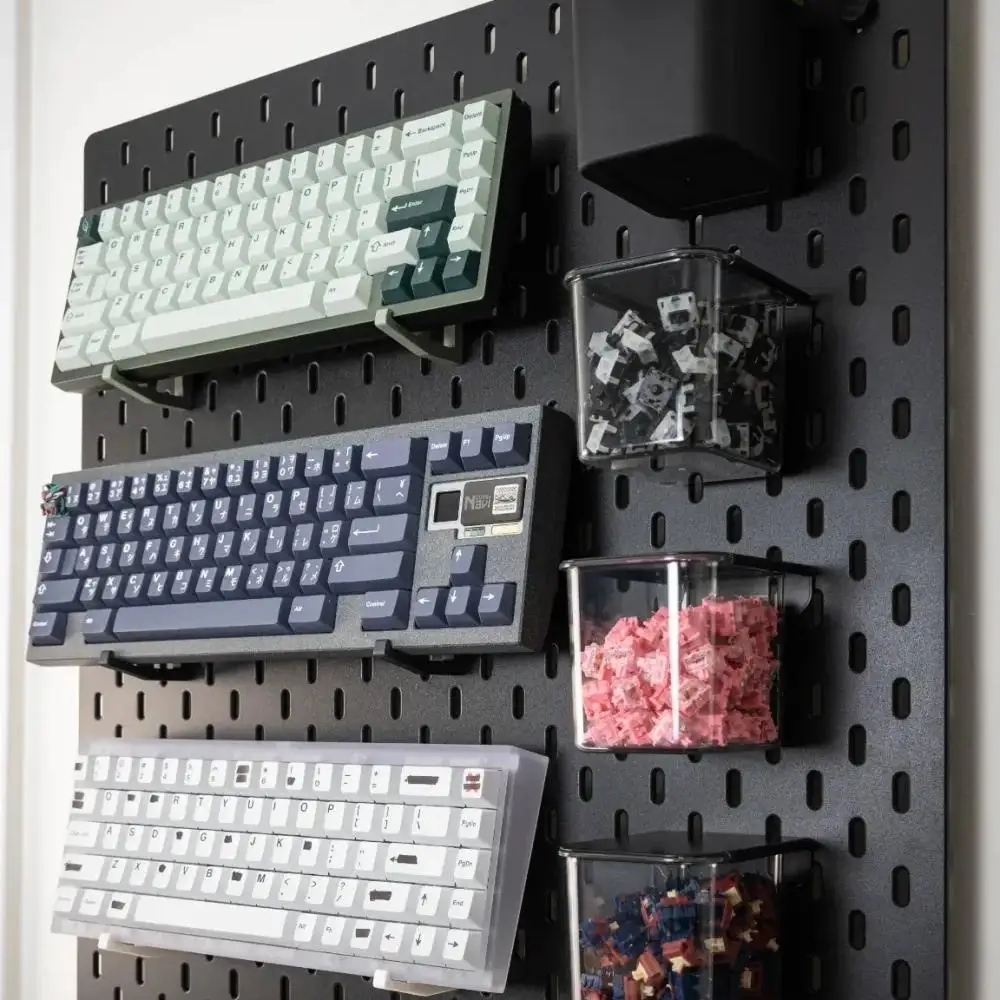 Keebox-percha de pared para teclado mecánico, gancho de impresión 3D para teclado IKEA Skadis, gancho para tablero perforado, pared de exhibición - imagen 4