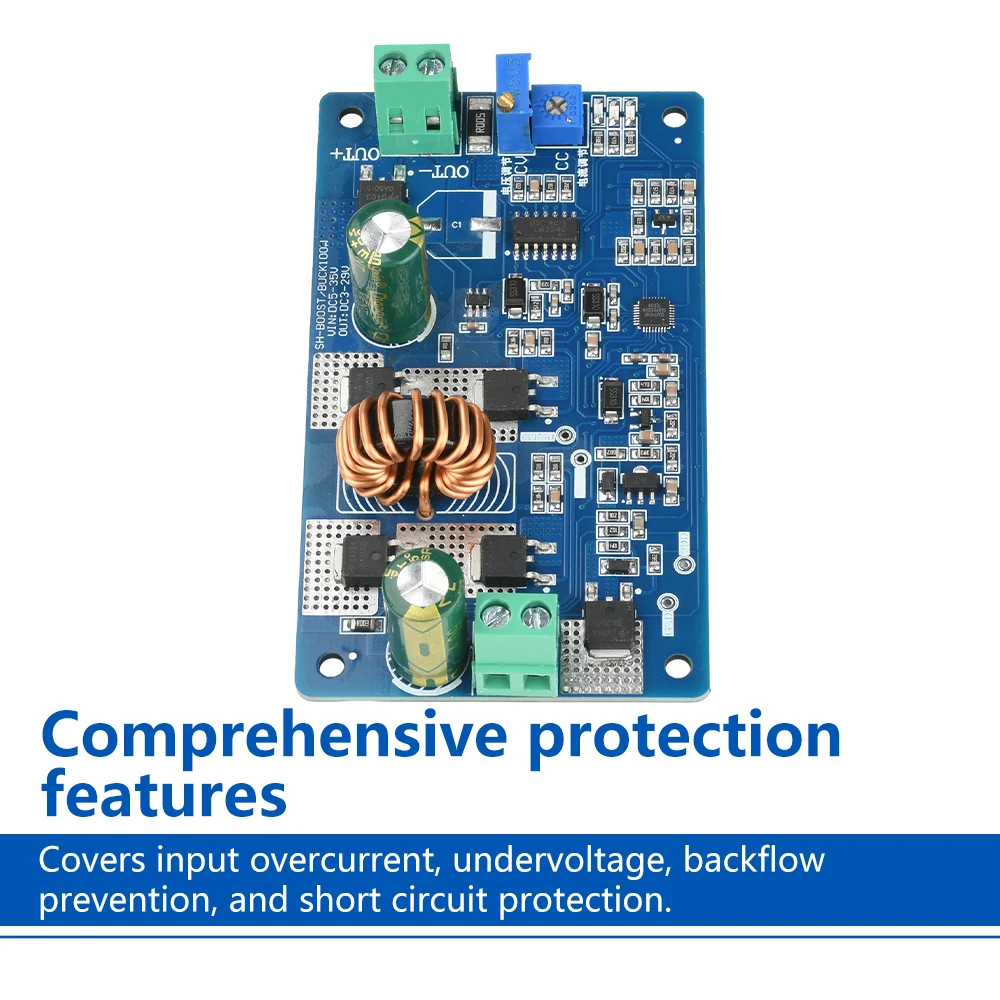 DC 5-35V 10A Auto Boost Buck alta potencia voltaje constante corriente constante carga de batería módulo controlador LED 90%-97% de eficiencia - imagen 2