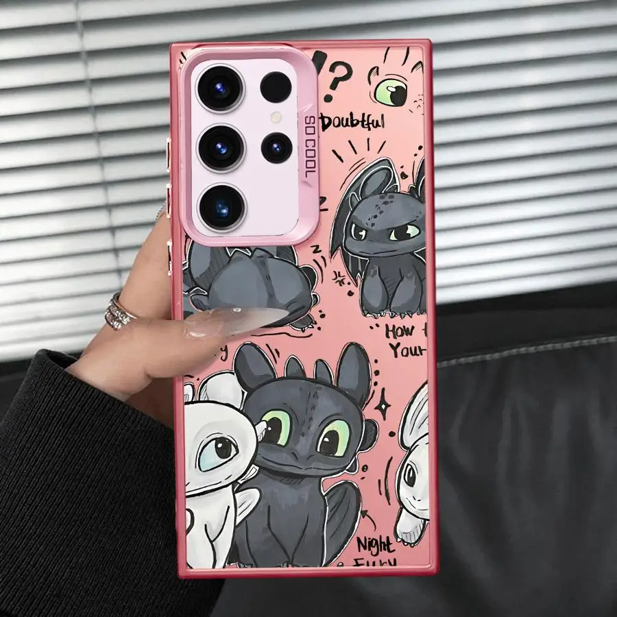 Funda de dragón bonito de dibujos animados para Samsung Galaxy S22 S23 S25 S24 FE S21 Note 20 Ultra S23 S20 Plus, funda trasera para teléfono - imagen 3