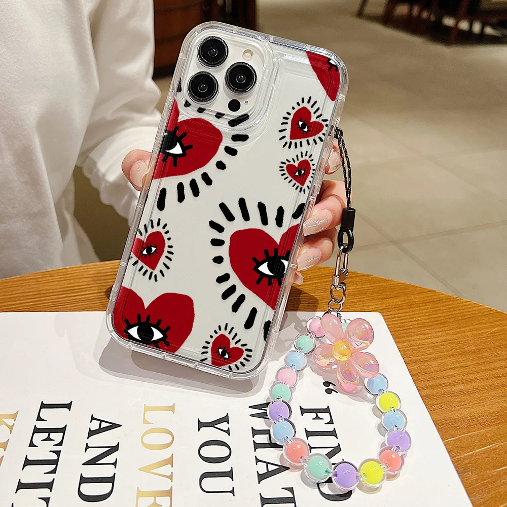 Funda de teléfono con correa para la muñeca, carcasa de silicona suave para iPhone 14, 11, 15, 13 Pro Max, 12, XR, X, XS, 7, 8 Plus, 15Pro Max, 13 Pro Max, 6s, SE, 2020 - imagen 3