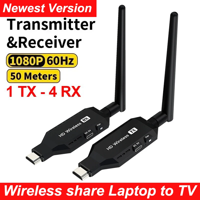 Transmisor receptor HDMI inalámbrico 150M 4K, Dongle de pantalla, extensor inalámbrico para cámara, portátil, PC, proyector de TV, 1080p, 50m, 100m - imagen 3