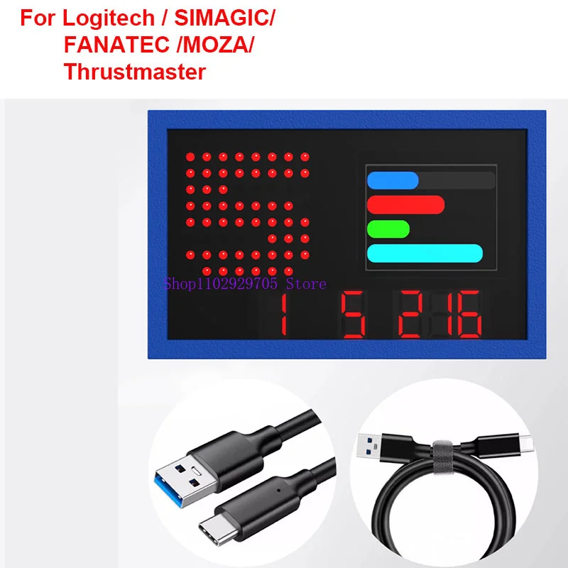 PC USB Simracing juego tablero multifuncional pantalla LED tacómetro pantalla de velocidad para Logitech /SIMAGIC/FANATEC /MOZA