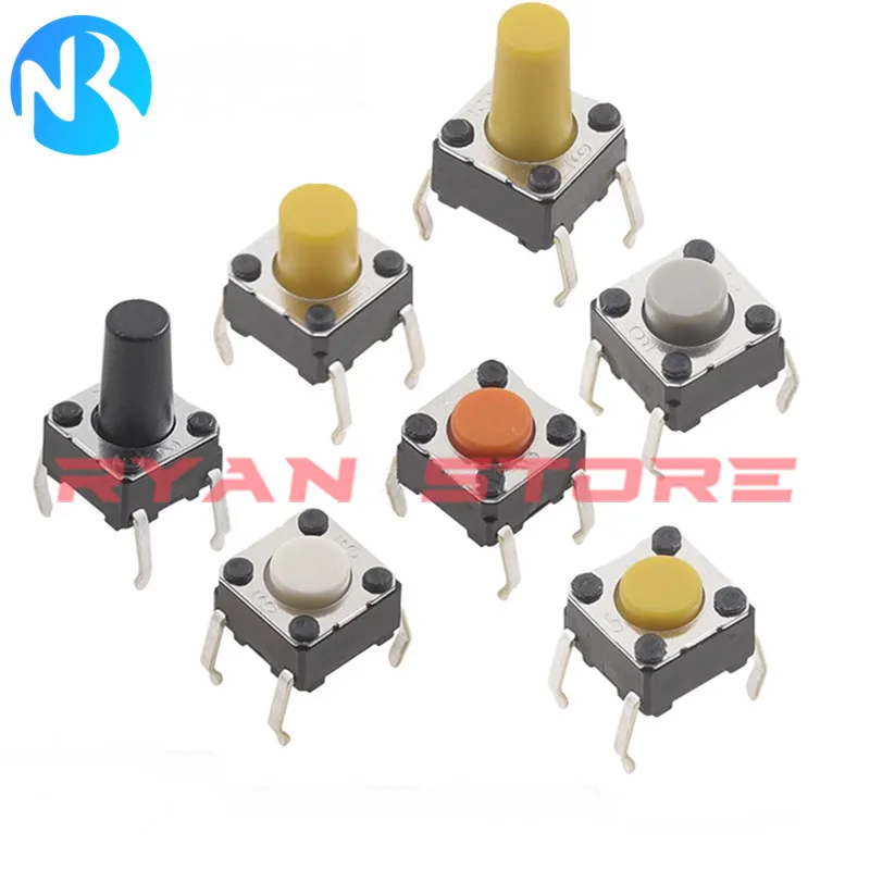 50 Uds 100% nuevo Original B3F botón de Interruptor táctil para luz B3F 1000 B3F-1002 B3F-1005 B3F 1022 B3F 1062 1072 6*6*4,3 MM 9,5 MM 5MM 7MM - imagen 3