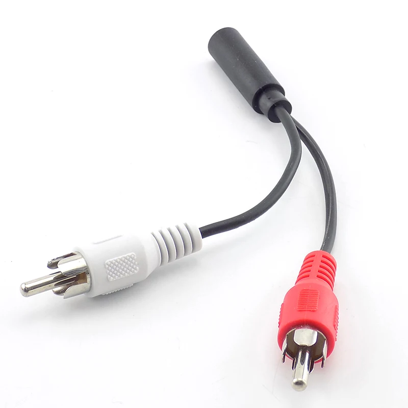 Adaptador convertidor divisor de Cable RCA hembra a 2 macho de 3,5mm Cable de extensión de Audio auxiliar Cable Y para línea de conversión de ordenador portátil A7