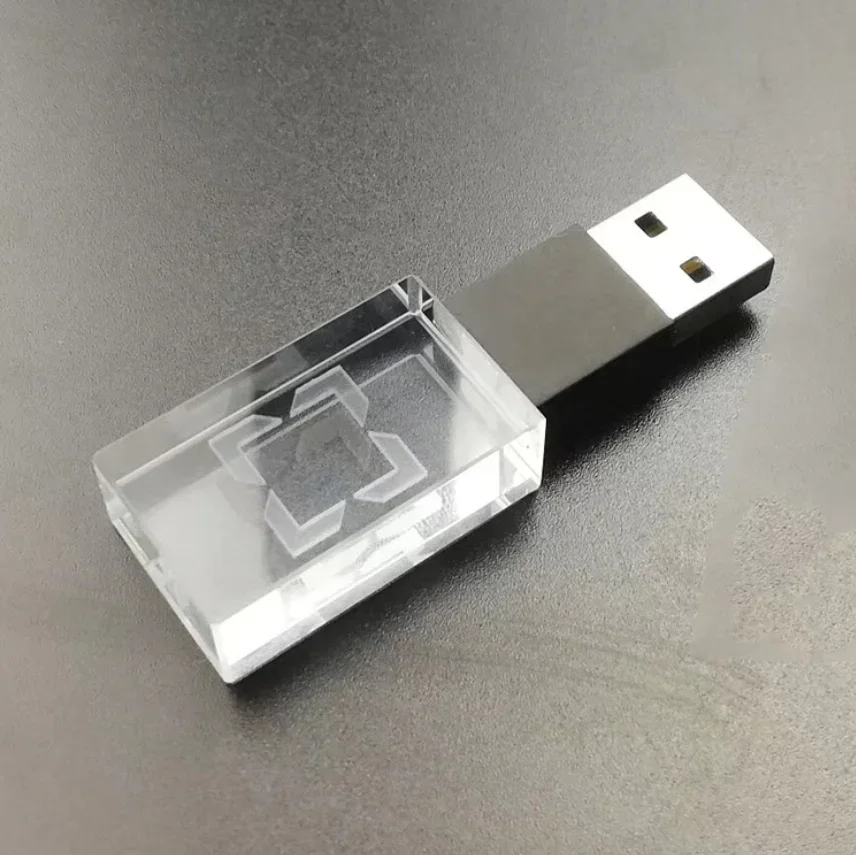 Unidad flash de alta velocidad USB3.0 de cristal de metal de color con grabado láser personalizado gratis 8GB 16GB 32GB 64GB 128GB - imagen 3