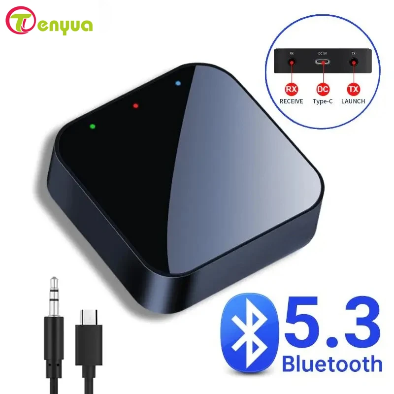 2025 Bluetooth 5,3 transmisor receptor 3,5mm Aux HiFi estéreo música adaptador de Audio inalámbrico para Kit de coche altavoces auriculares TV - imagen 2
