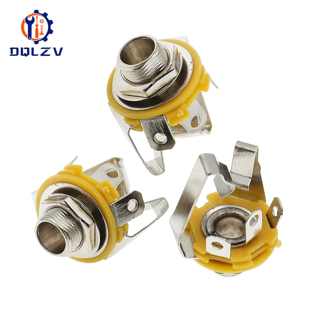 Níquel 6,35 mm 1/4 pulgadas Mono TS Panel montaje en chasis Jack Audio conector hembra soldadura