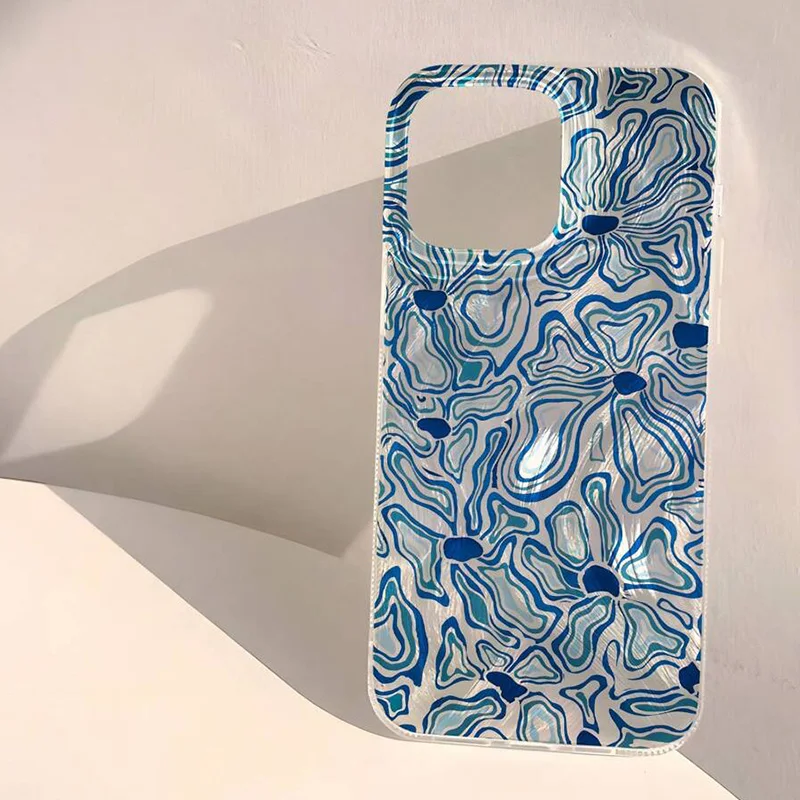 Funda para Xiaomi 14T Pro Mi 11 Lite 5G NE Poco X6 X5 X3 M6 Pro 4G funda abstracta azul agua onda de agua patrón Floral fundas de teléfono - imagen 2