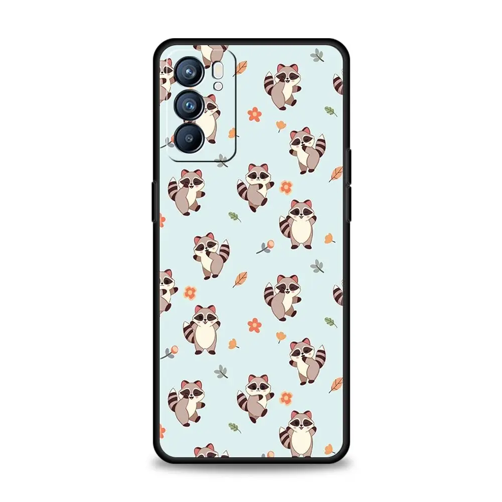 Funda de teléfono con mapache para Oppo Reno14 Reno13 Reno12 11 F 10 Find X5 X9 Pro A54 5G A53 A52 A9 A16 A74 A78 4G A79 A80 A98 - imagen 4