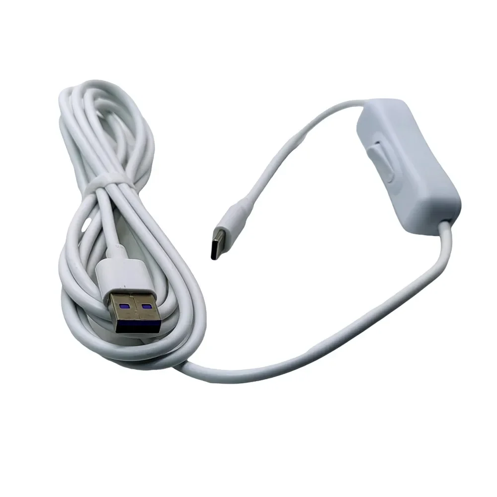 Cable USB 3A a tipo C para Samsung S10 S9 S8 Huawei P30 Pro Raspberry Pi 4B cargador de teléfono de carga rápida con interruptor de encendido y apagado - imagen 4