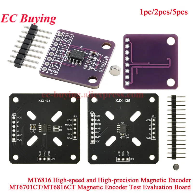 Codificador magnético de precisión de alta velocidad MT6816, módulo de Sensor de medición de posición de ángulo de inducción, placa de evaluación de prueba MT6701CT