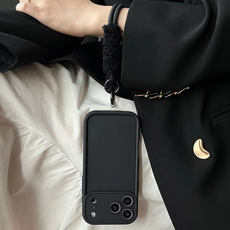 Funda de teléfono de lujo de Color caramelo para Xiaomi Redmi Note 14 13 12 Pro Plus 5G 13 12S Redmi 12 14C funda de correa colgante de muñeca de felpa suave - imagen 5