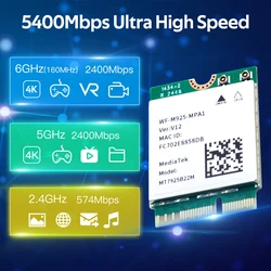 Adaptador WiFi 7 Bluetooth 5.4 M.2 – Triple Banda 6GHz