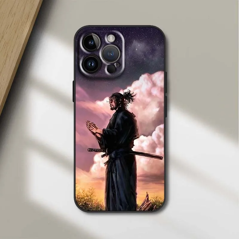 Funda Vagabond Samurai para Apple iPhone 12 11 8 7 6 6S XS XR X SE Mini Plus Pro Max funda de teléfono negra - imagen 3