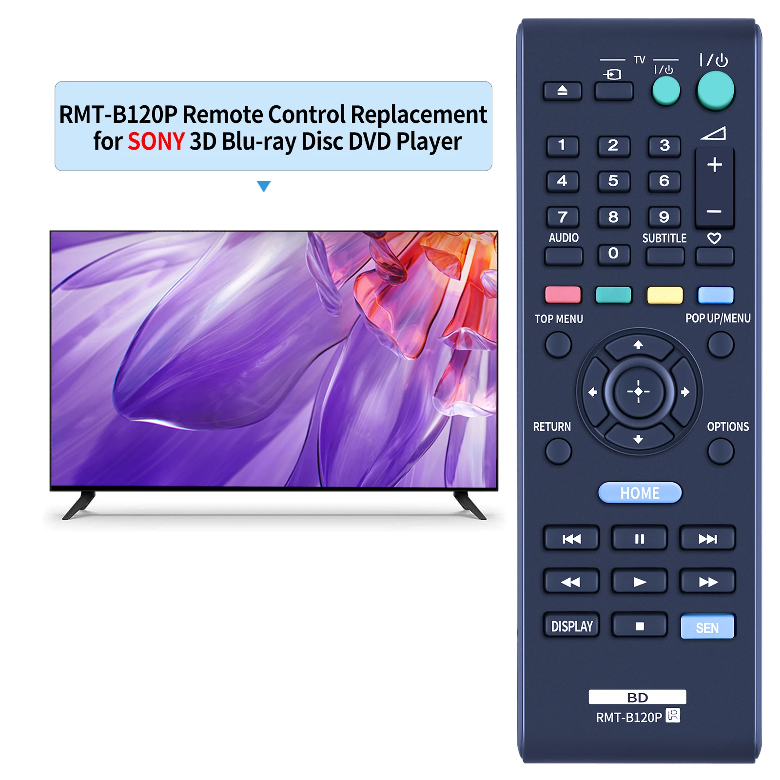 Nuevo control remoto RMT-B120P para reproductor de Blu-ray Sony BDP-S185 BDP-S186 BDPS185 - imagen 2