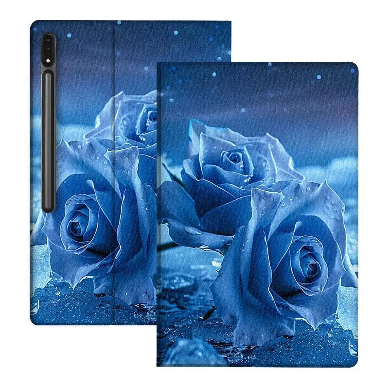 Azul Frozen Rose Art lujo para Samsung Galaxy Tab S7 S8 S9 S10 11 12,4 13,1 FE Plus Lite pulgadas funda para tableta - imagen 5