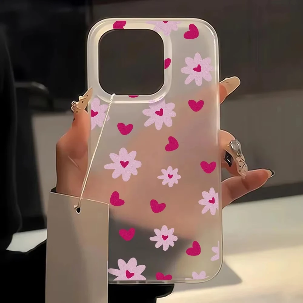 Funda de teléfono con diseño de cara sonriente y flores blancas para iPhone 17 11 16 12 15 Plus 13 14 Pro Max 17Air, funda suave a prueba de golpes - imagen 2