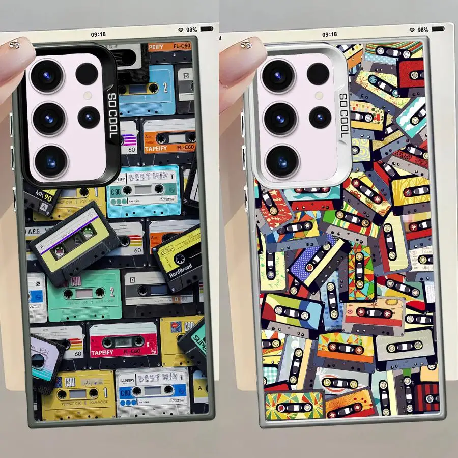 Funda blanda para Samsung Galaxy S24 FE S20 FE S22 Ultra S25Plus Note 20 Ultra S25 S23 S21 S24Ultra patrón de cinta de la suerte