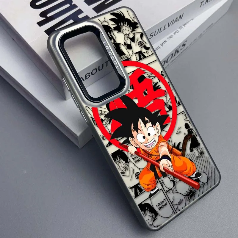D-Dragon Ball dibujos animados Goku funda divertida para Samsung Galaxy A73 A71 A56 A54 A53 A52 A51 A35 funda de teléfono plateada colorida - imagen 4