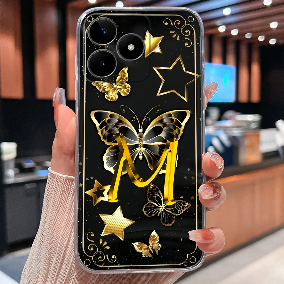 Para Realme Narzo N53 N55 Note 50 funda de teléfono letras de mariposa suave TPU cubierta de silicona transparente para RealmeNote50 NarzoN53 N 55 Shell - imagen 3