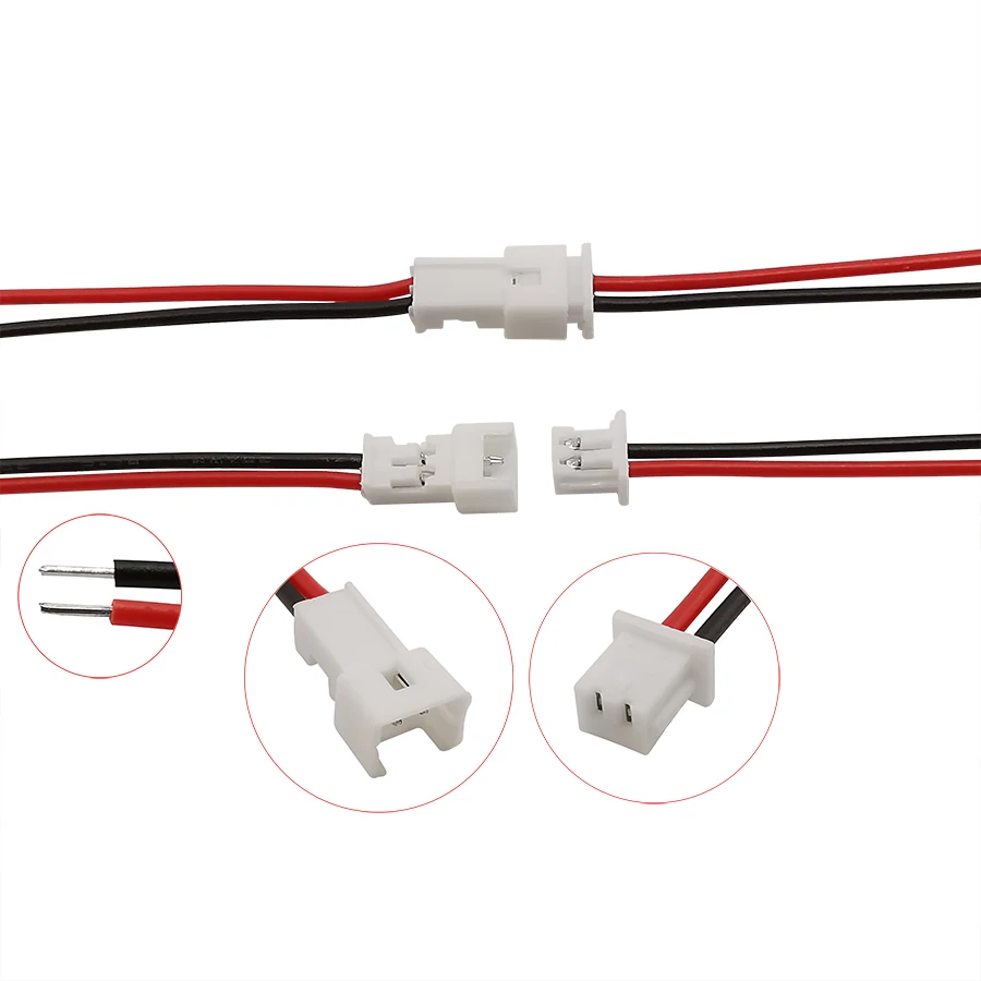 1/2/5/10/20 pares Micro JST 1,25 2 pines macho hembra conector de Cable PH 1,25mm 2P Cable electrónico longitud 15cm - imagen 3